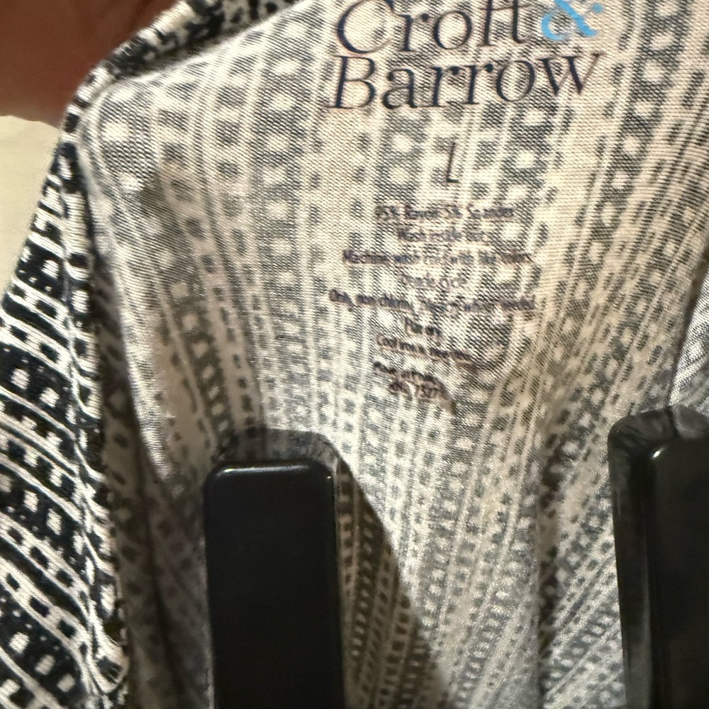 Croft & Barrow Black and White Striped Tank Top - Picture 2 of 6